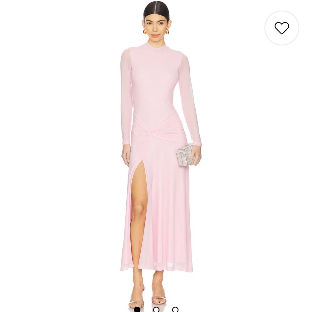 Bardot Lea Mesh Midi Dress in Light Pink Size Medium